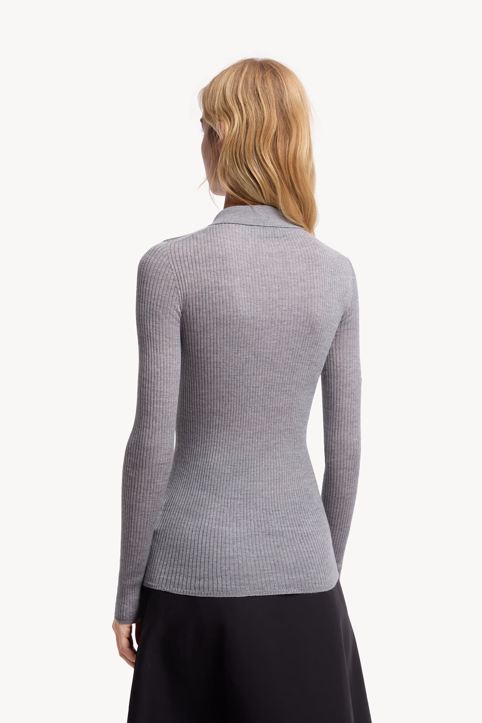 Polo à manches longues en laine Femmes Gris Moncler 5